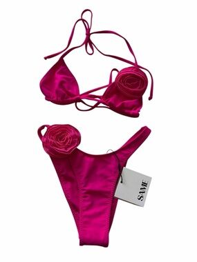 SAME Los Angeles 90’s Rose Bikini Sz XS Hot Pink